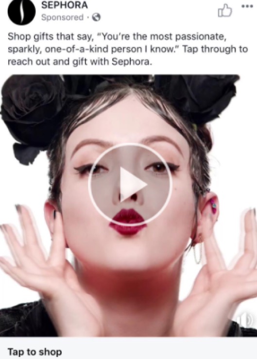 Zoptymalizuj reklamy na Facebooku Reklama wideo Sephora