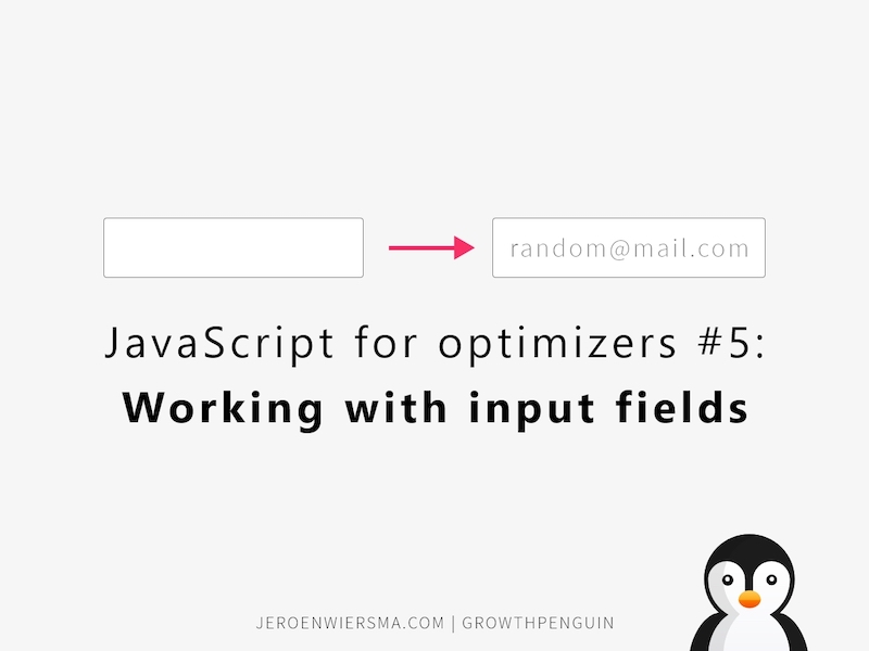 옵티마이저용 JavaScript 입력 필드 작업