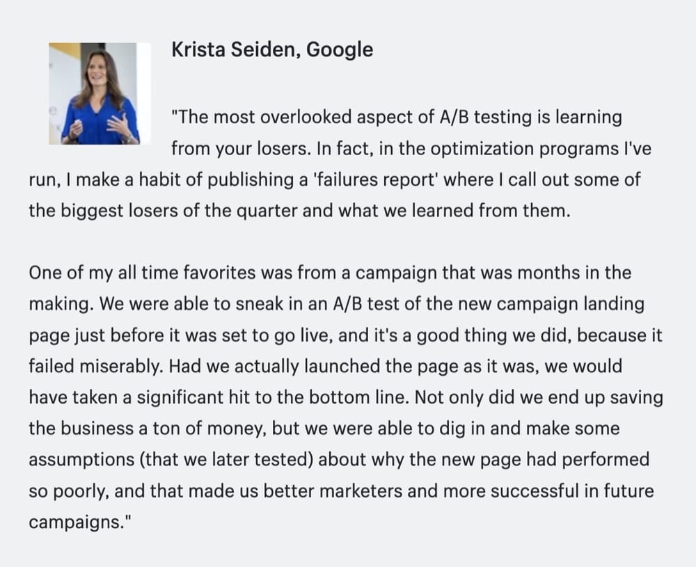 Krista Seiden na testach A/B