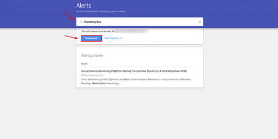 creare avvisi di google