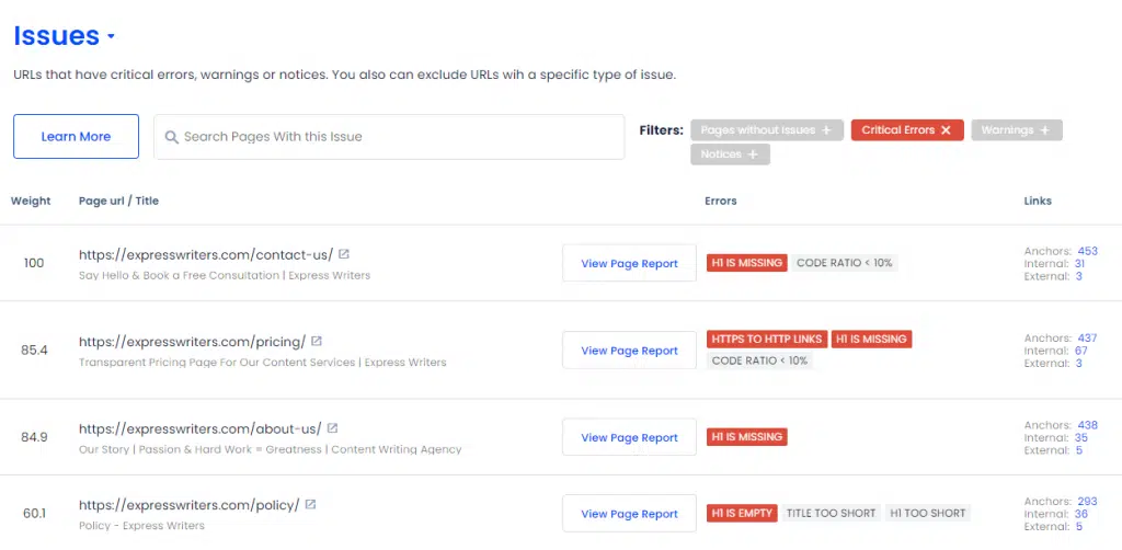 Sitechecker 严重错误