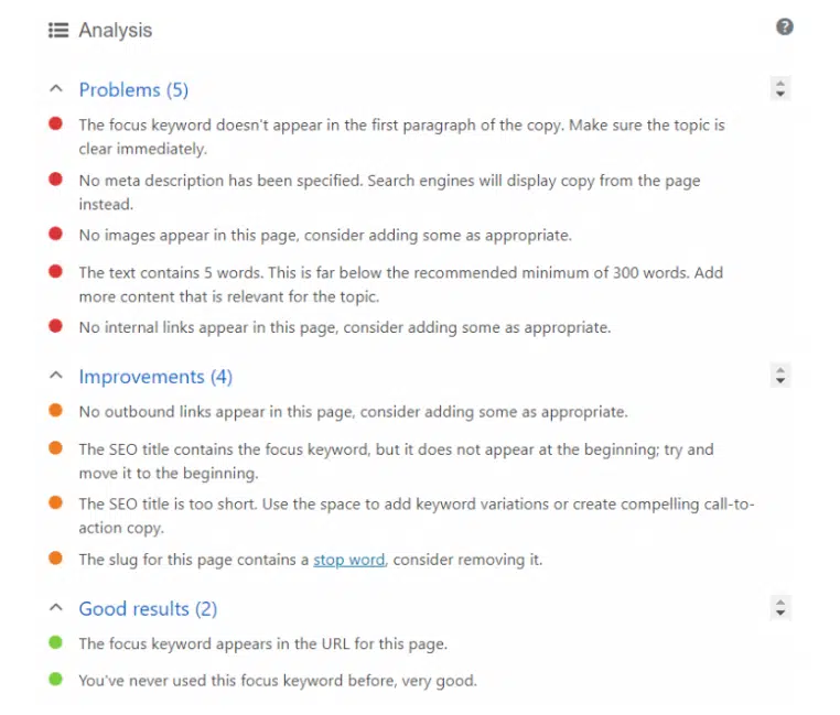 Yoast SEO分析
