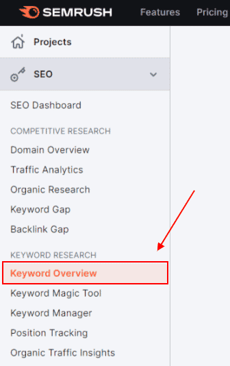 semrush 키워드 개요