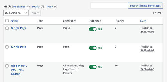 части шаблона - RafflePress Custom WordPress theme template parts