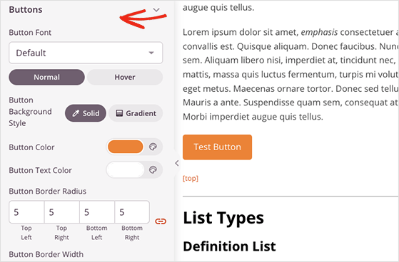 глобальная кнопка CSS - RafflePress Global WordPress theme button settings
