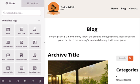 конструктор страниц блогов - RafflePress WordPress blog page layout