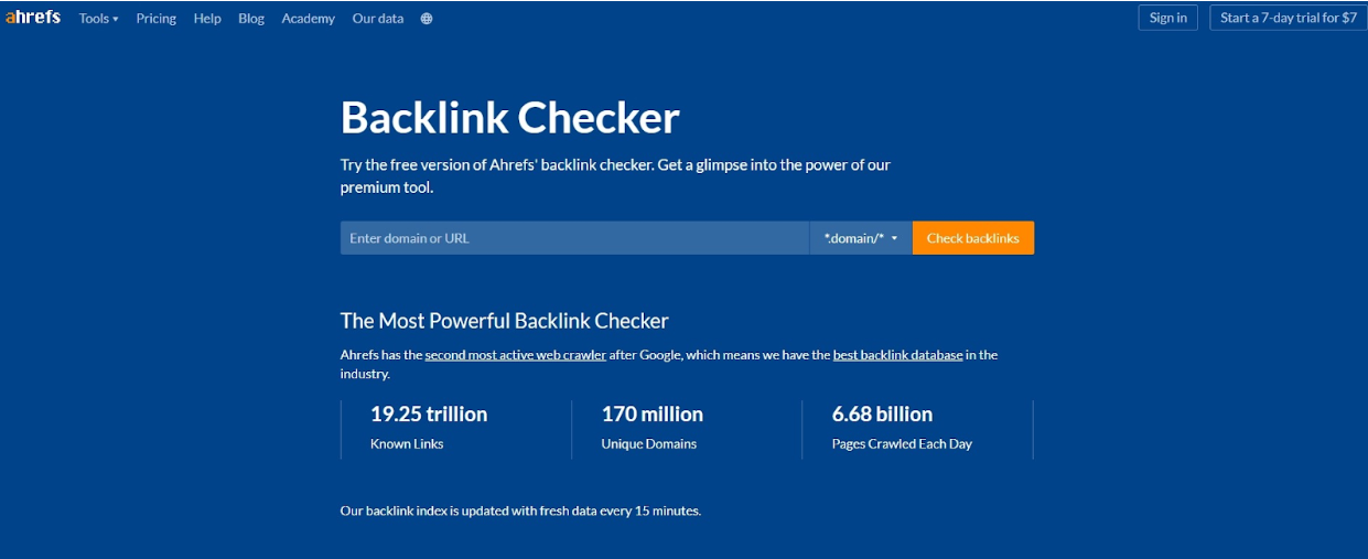 çalma-rakipler-bağ-on-ahref-backlinks-checker