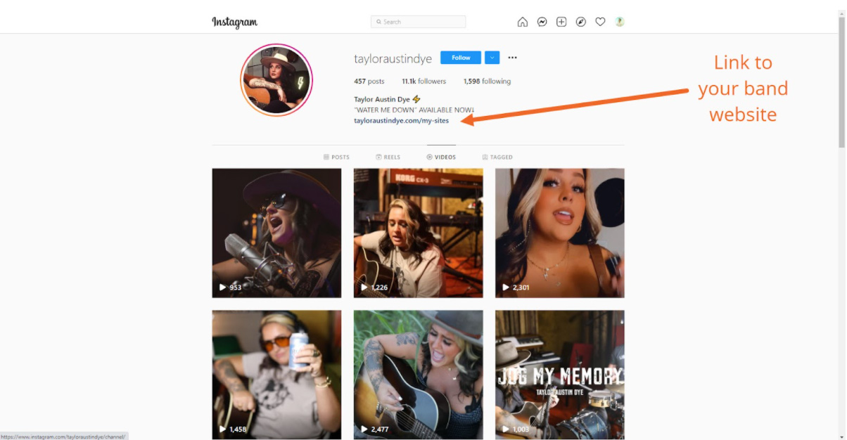 用於 SEO 的 Instagram 中心示例