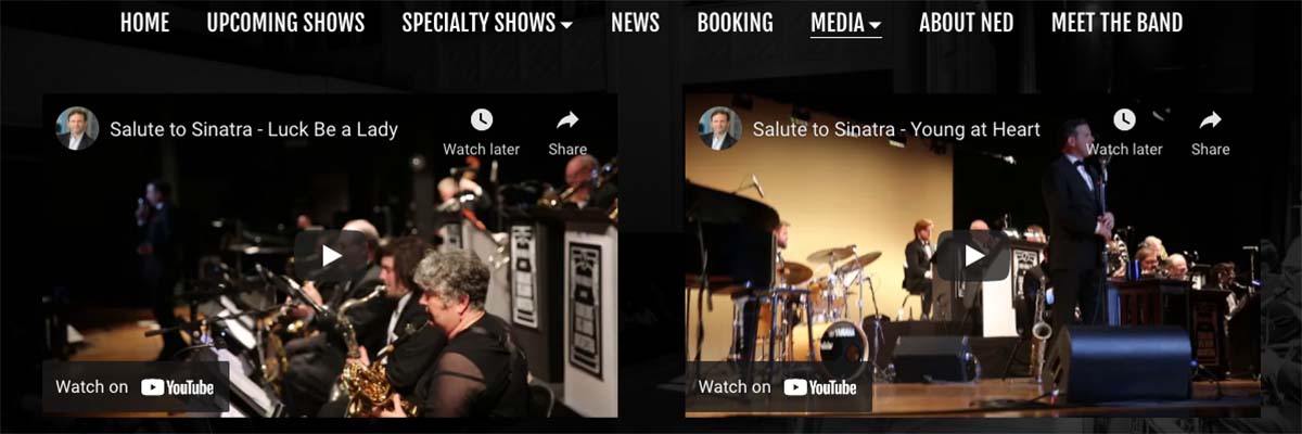 Blog do Bandzoogle - Inspiração para o design do site - Músicos de jazz - Página de mídia