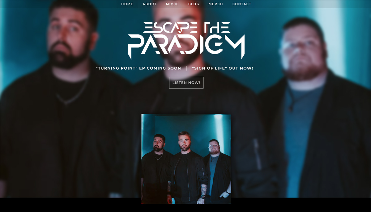 Esempio di modello di sito Web di Band: Empire