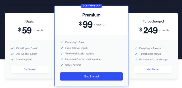 Prețuri Social Boost
