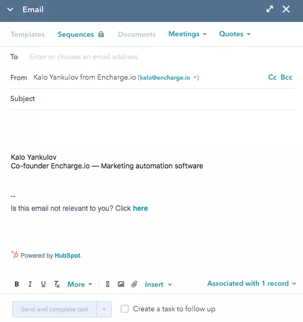 Branding HubSpot în e-mail 1-la-1
