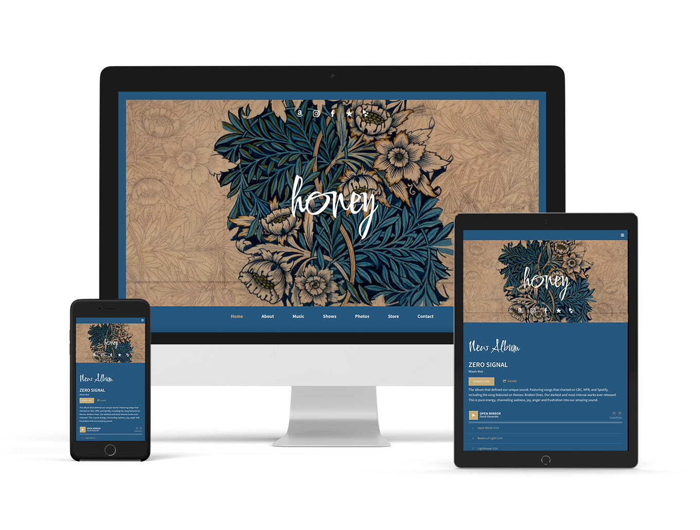 Blog Bandzoogle - Nuovo modello di sito Web Honey - Elegante