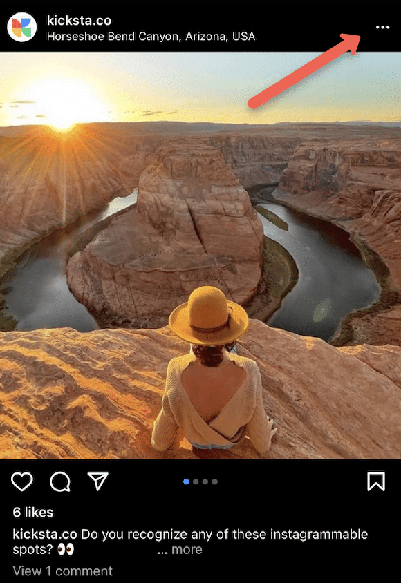 Akışınız aracılığıyla birinin Instagram gönderisini nasıl sessize alırsınız: 1. adım