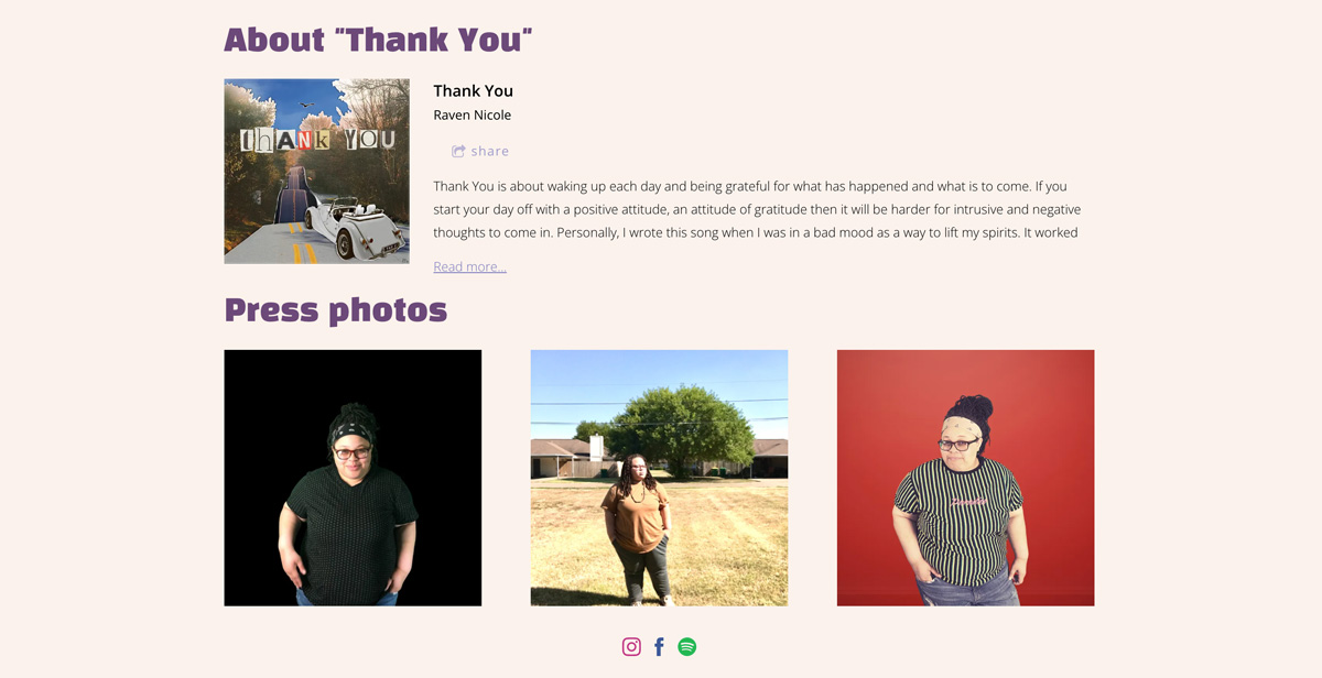 Come creare un EPK per la tua musica - esempio