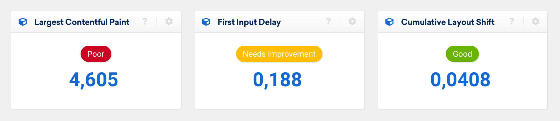 Google Search Console 中的核心 Web Vitals 指标