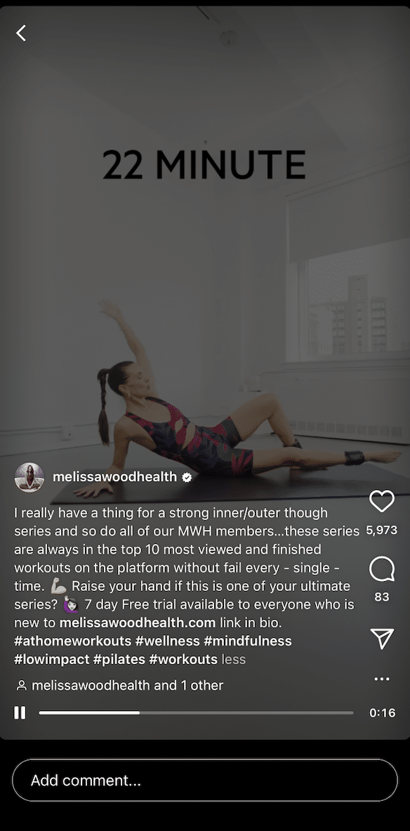 Melissa Woodhealth 发布视频内容以宣传她的业务