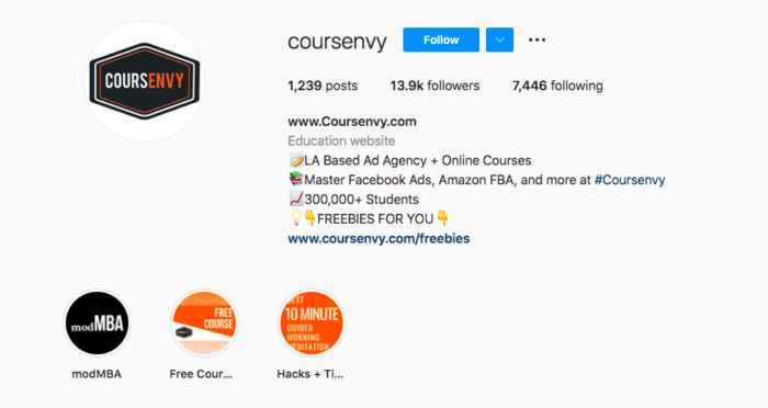 生物中的 courseenvy 链接