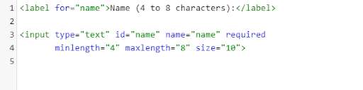 Código HTML da tag de entrada