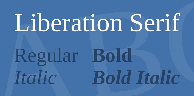 Police gratuite Liberation Serif pour les couvertures de livres