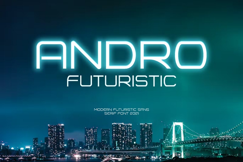 Police de couverture de livre Andro Futuristic