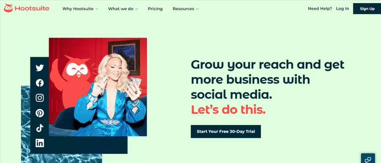 Tangkapan layar dari Beranda Hootsuite
