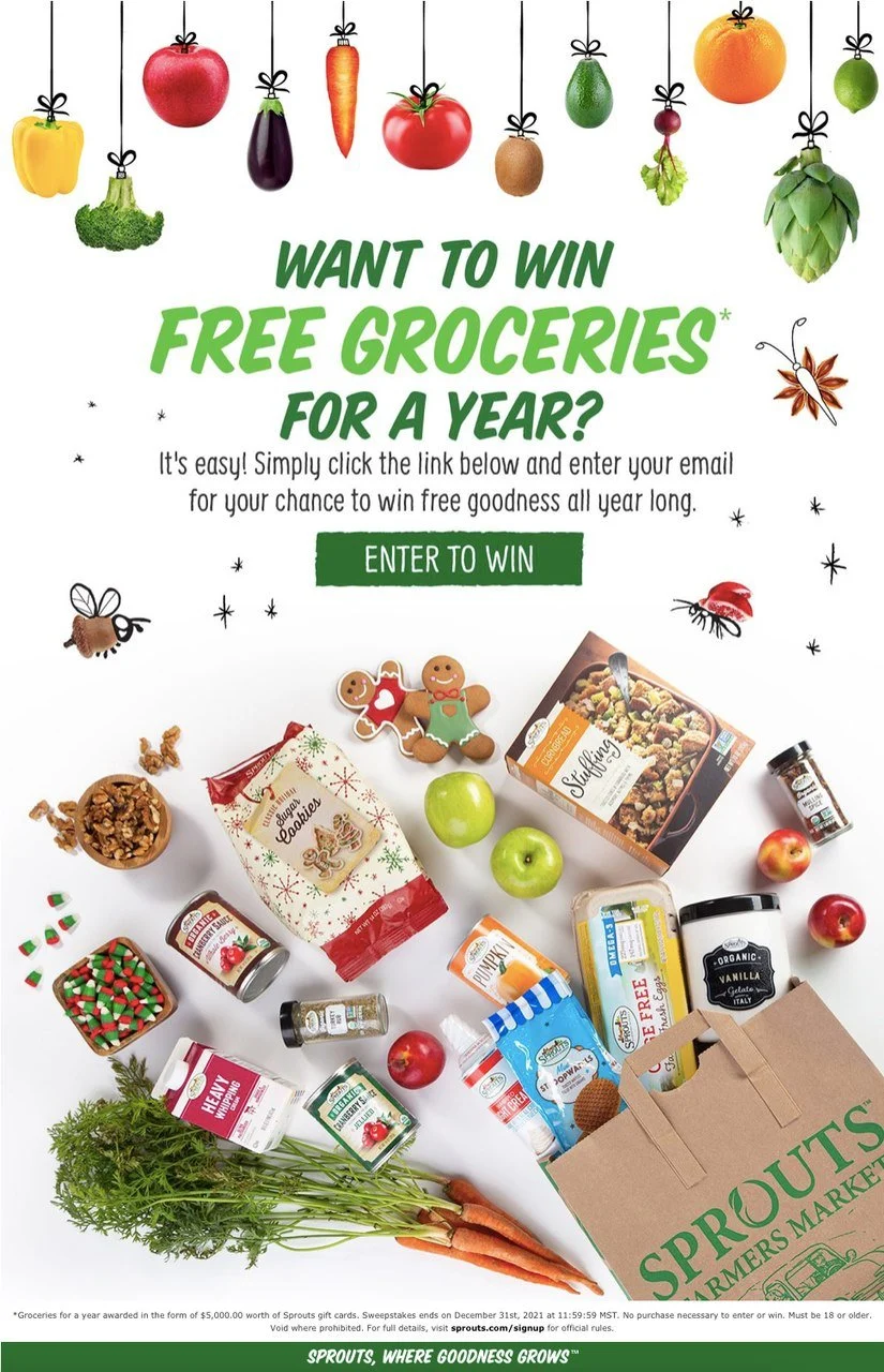 Sprouts Farmers Market'in hediye e-posta şablonu