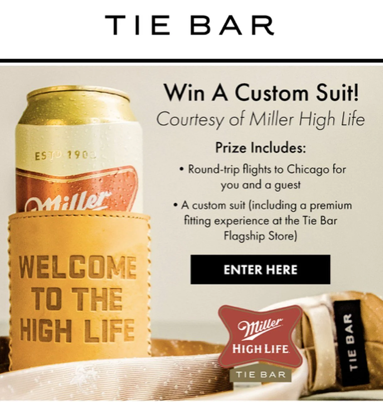 uma empresa de ternos chamada Tie Bar's giveaway email's start's start