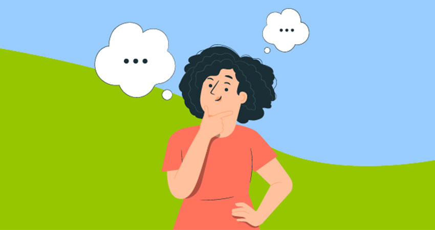 persona che pensa al nome del blog