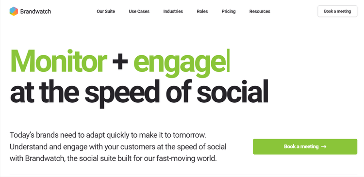 Une capture d'écran de la page d'accueil Social Media Tracker de Brandwatch