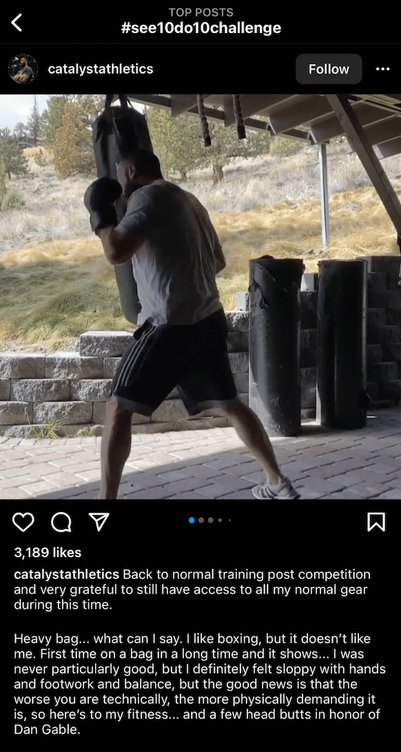 Instagramのスクリーンショットは10を参照してください、10の挑戦をしてください