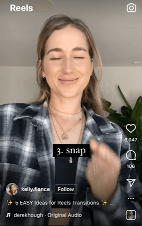 Instagramのスクリーンショットスナップトランジションチャレンジ