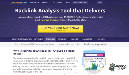 Análise cognitivaSEO Backlink