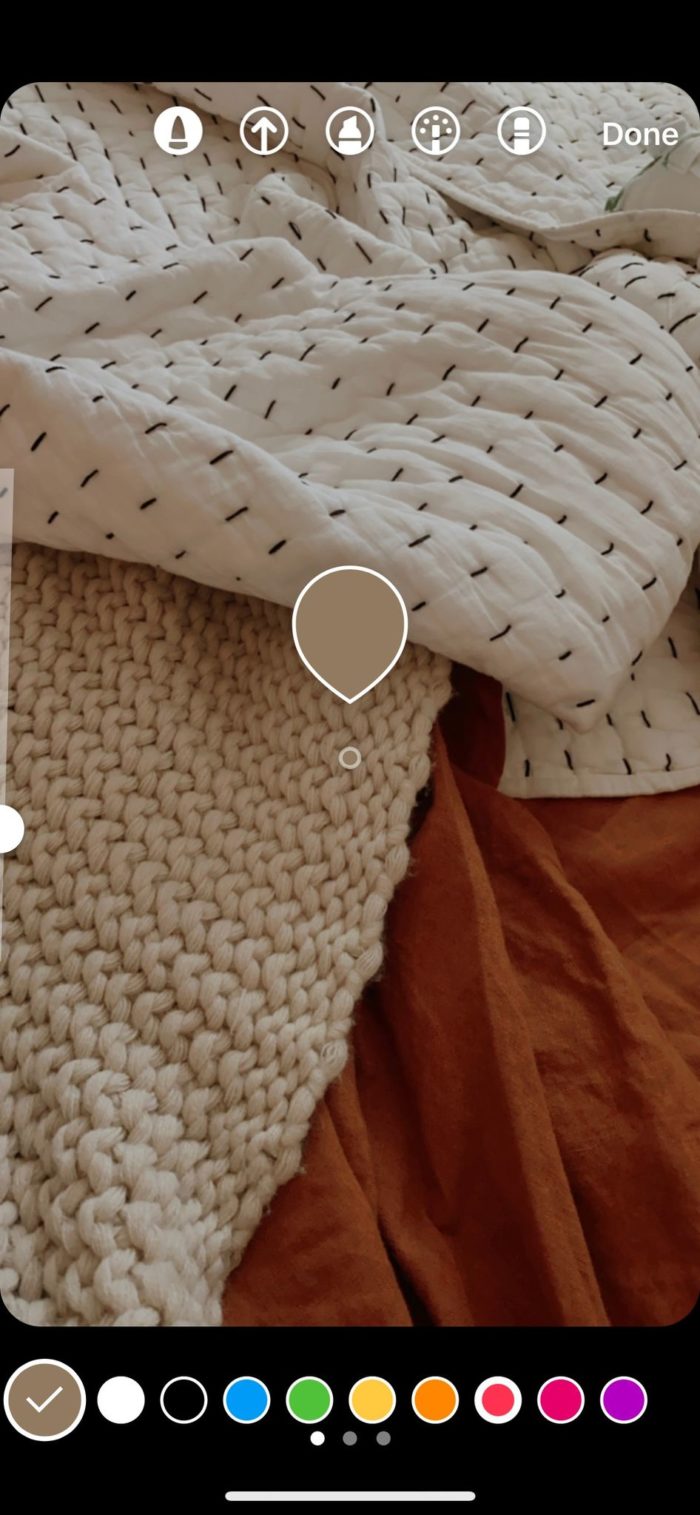 contagocce di colore per la storia di instagram