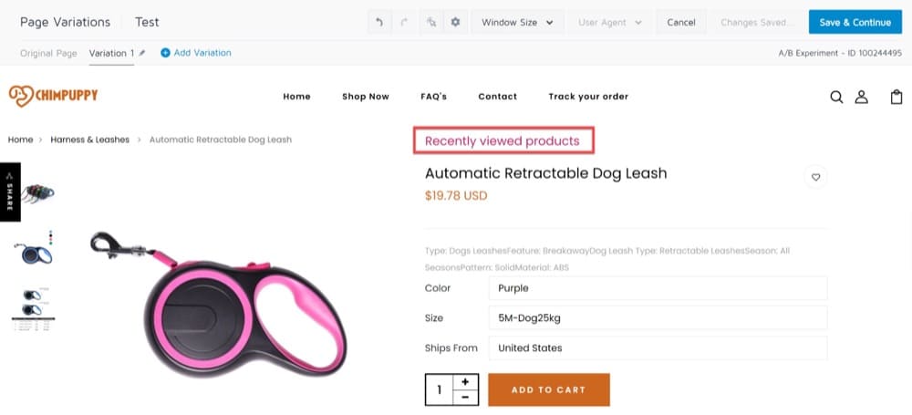 Convert's Deploy を使用して、最近見た製品をリピーターに表示する