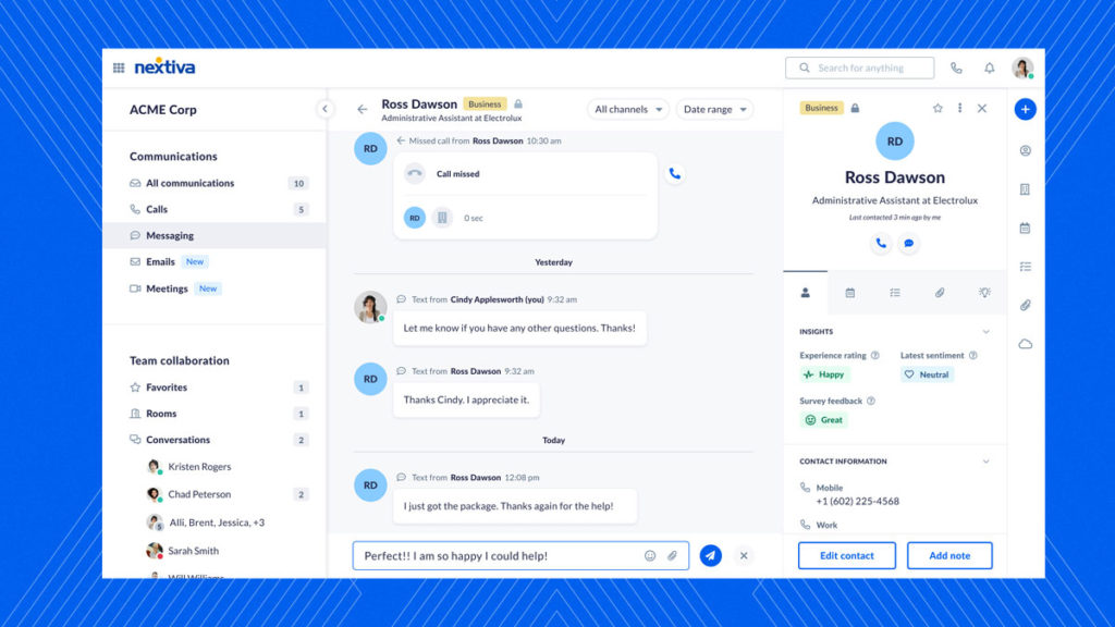 NextivaONE 线程对话