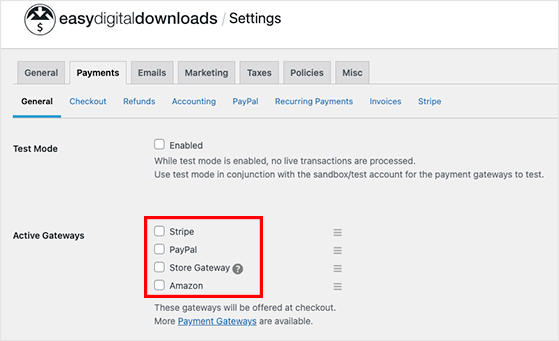 เกตเวย์การชำระเงิน Easy Digital Downloads