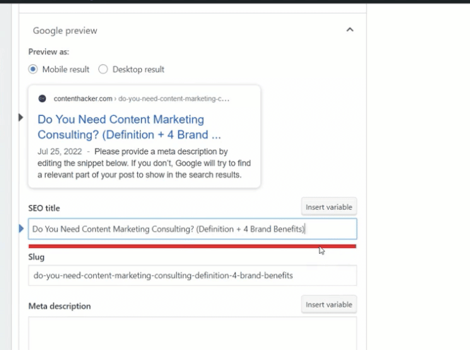yoast seo และ google การแสดงตัวอย่าง