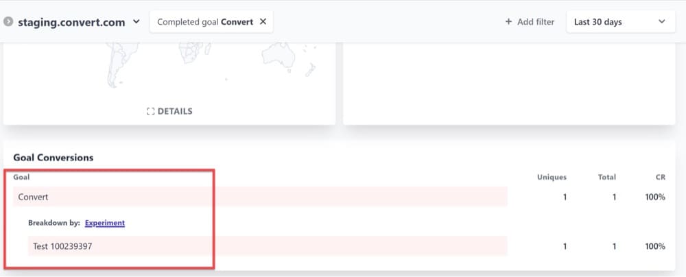 Convert Experiences でのもっともらしい目標変換