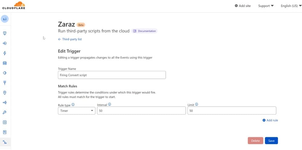 Convert ExperiencesでA/Bテストを実行するときのCloudflare Zarazトリガー