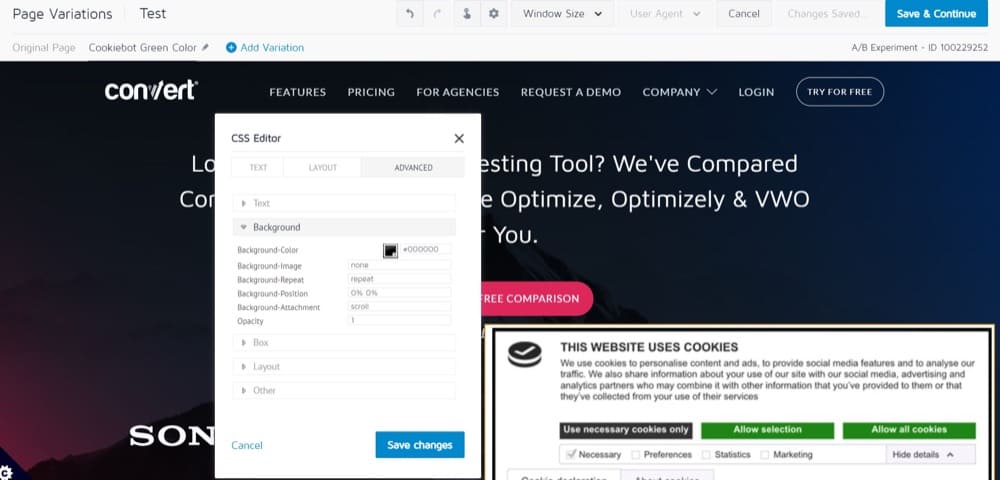 Convert Experiences で CMP 設計を変更するための A/B エクスペリエンスの作成