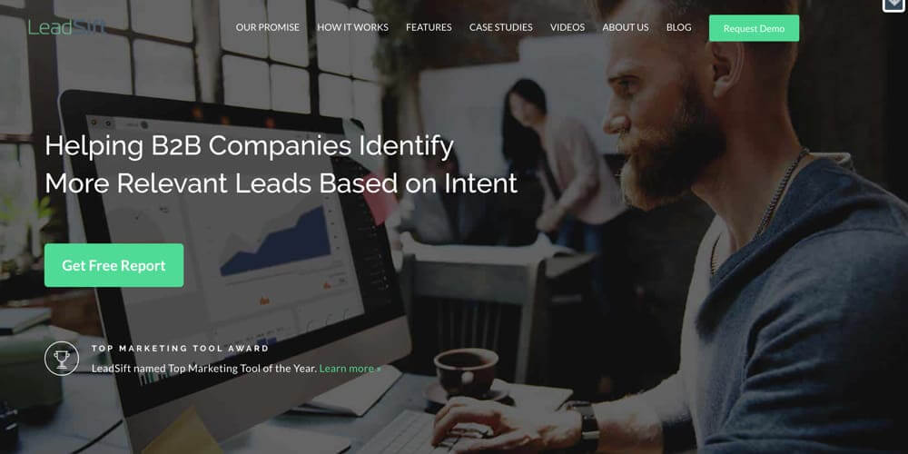 Concorrente do Zoominfo - captura de tela do LeadSift