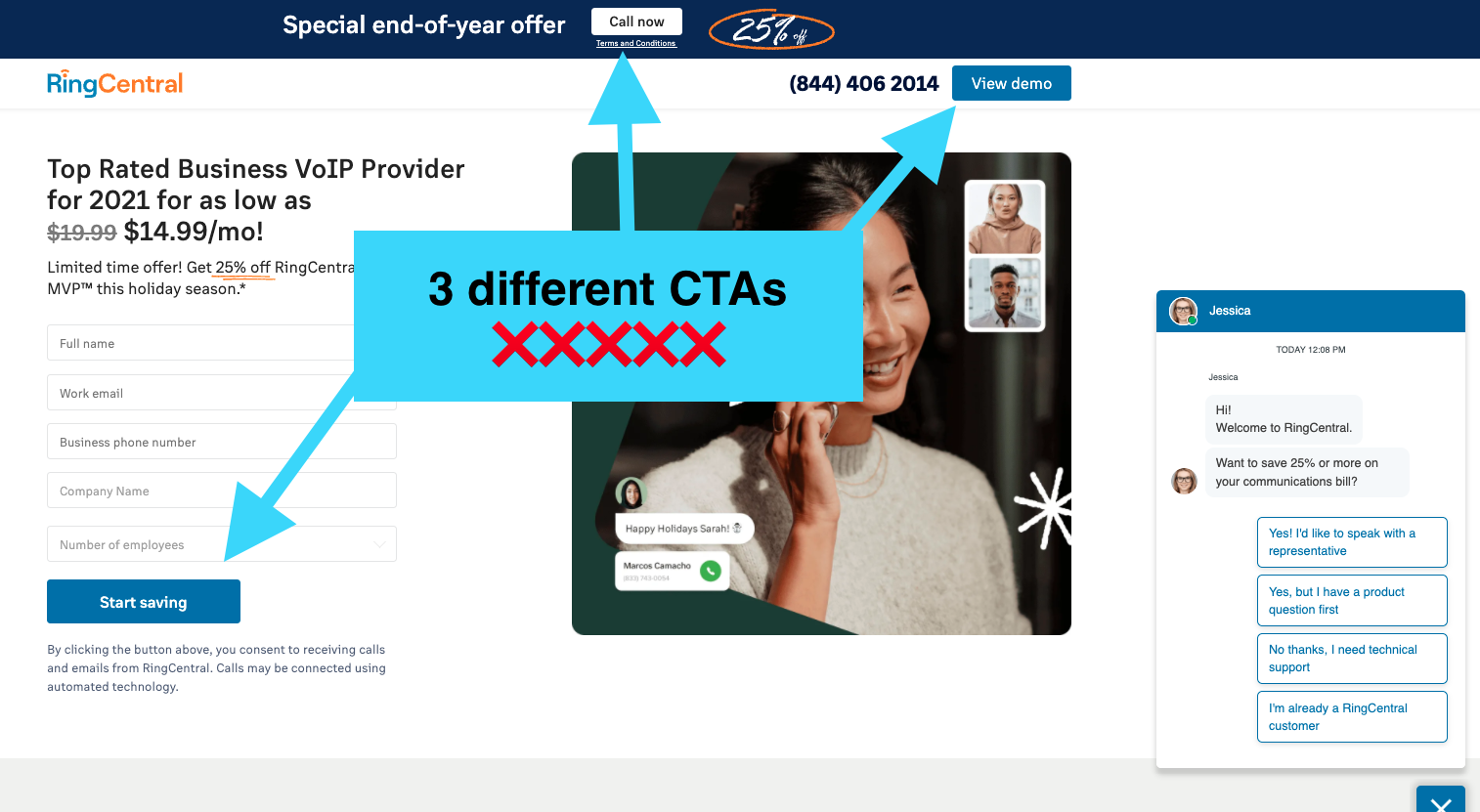 三种不同的 CTA