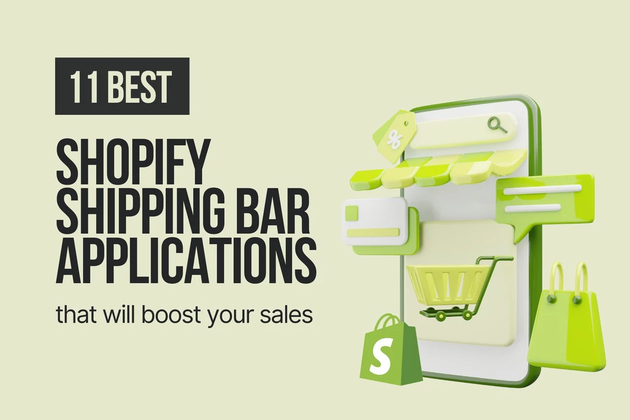 image de couverture qui dit "11 meilleures applications de barre d'expédition Shopify qui augmenteront vos ventes"