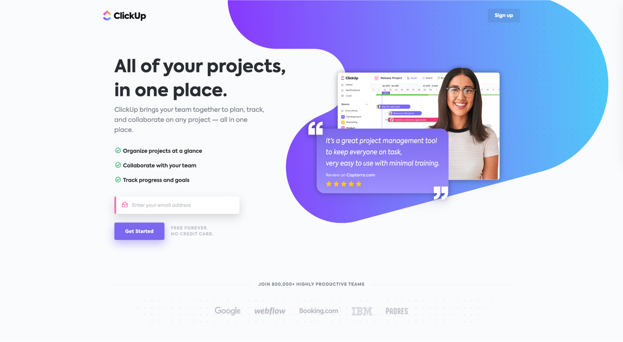 ClickUp PPC 登陆页面