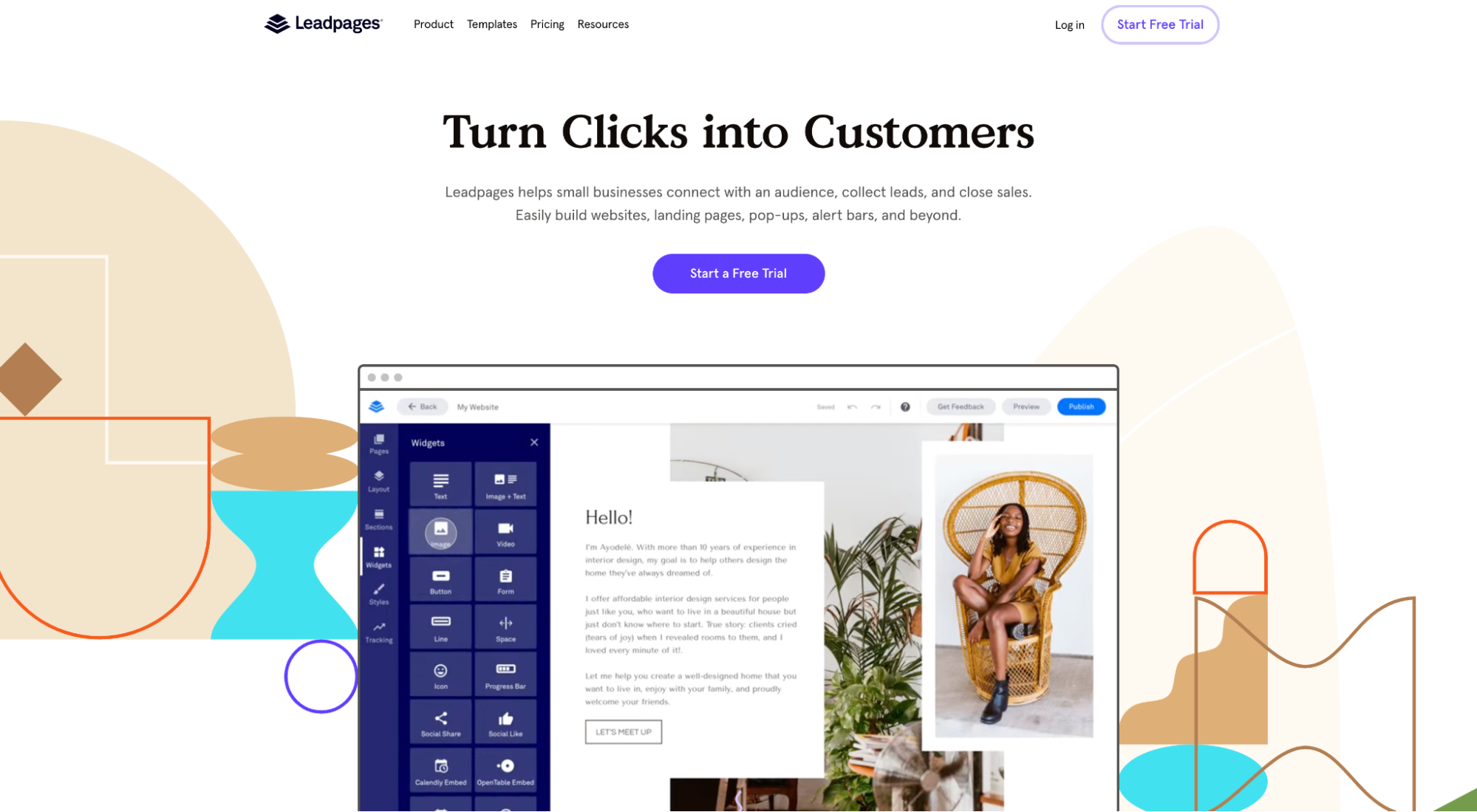 Leadpages 的主页