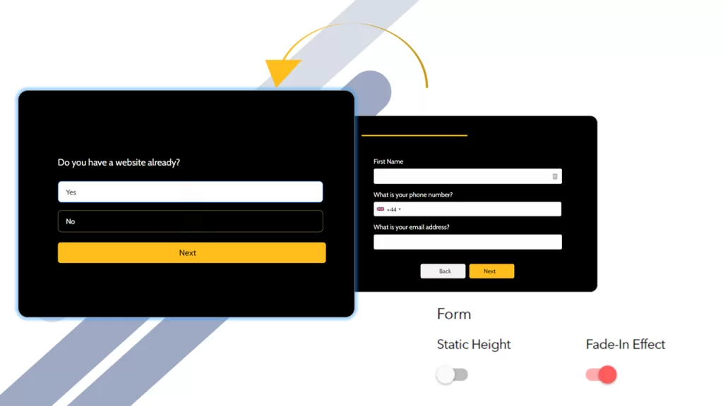แบบฟอร์มหน้า Landing Page พร้อมขั้นตอนแบบฟอร์ม