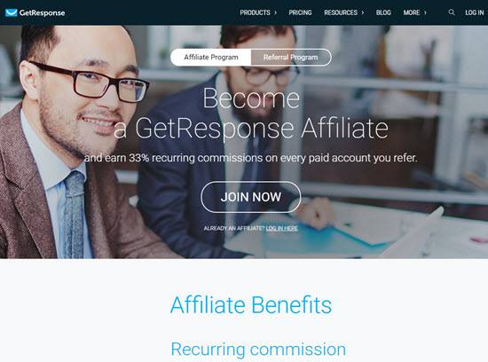 25 mejores programas de afiliados recurrentes 10 GetResponse Recurring Affiliate Programs