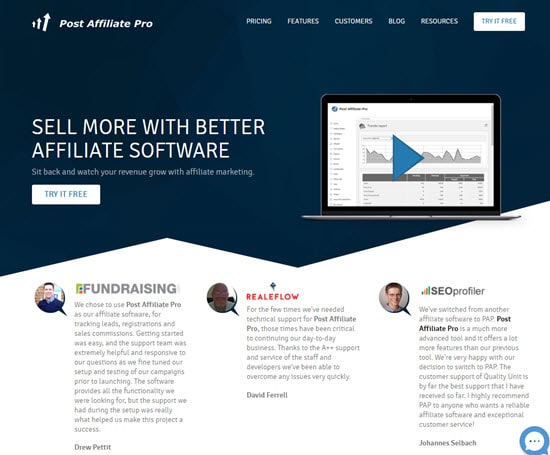 Programa de afiliados recurrentes Post Affiliate Pro