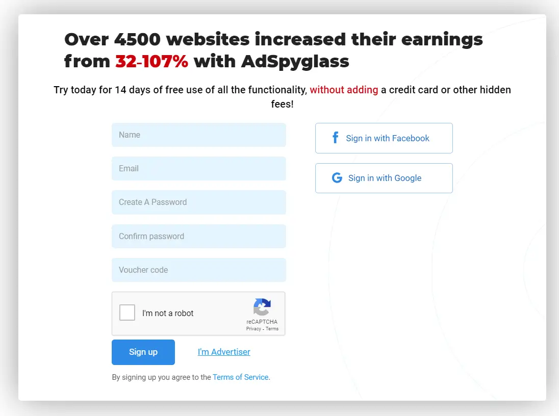 فتح حساب على adspyglass